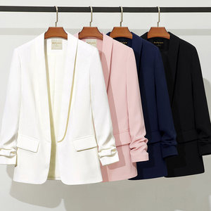Blazer d'automne pour <span class=keywords><strong>femme</strong></span>, style coréen, pour petites silhouettes, design vintage, luxe léger, coupe ajustée, flatteur, tombé élégant - Product Image 1
