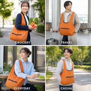 Bolsa de Cesta Reutilizable de Fábrica para Compras en Supermercado, 66cm de Ancho, Plegable, con Asa de Cinta, Bolsa de Transporte a Granel - Product Image 4