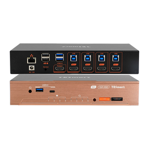 TESmart 4x1 HDMI <strong>KVM</strong> Switch USB 3.0 8K 60HZ EDID Support Auto-scan Mode RJ45 Gigabit Built-in Charging Module <strong>KVM</strong> - Product Image 2