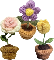 Mini fait à la main tricoté Crochet rouge amour Rose bouffée fleur cadeau bureau décor les meilleurs cadeaux positifs pour les amis famille enseignants