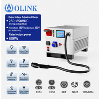 OLINK Nouvelles stations de recharge portables pour voitures électriques DC 60 kW, chargeur EV mobile d'urgence pour la route, monté au sol