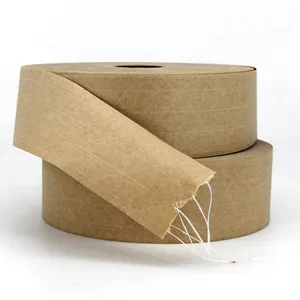 批发环保湿水活化牛皮纸胶带巨型卷定制包装盒密封增强牛皮纸胶带