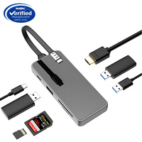 Hub USB C 7 en 1 avec HDMI 4K, charge PD 100W, lecteur de carte USB 3.0 SD TF, adaptateur multiport pour MacBook Pro Air Laptop