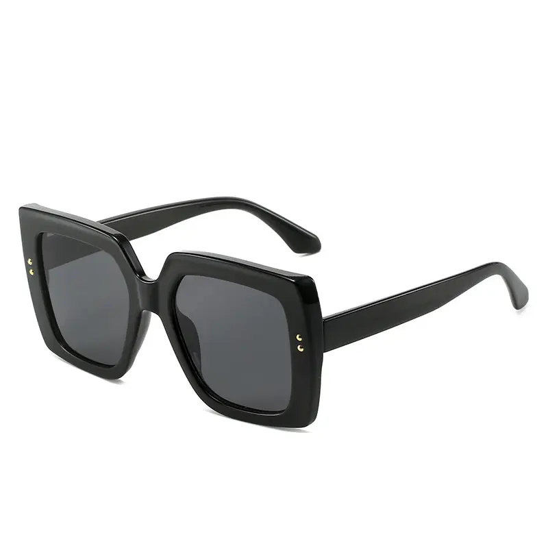 494 Retro Shades Luxus Big Sun Brille Square Übergroße Sonnenbrille für Frauen Männer Mode Flat Top Big Black Frame Sonnenbrille