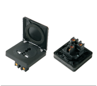 Prise électrique miniature noire LZ-F-T7A IP44 10A 250V de haute qualité pour accessoires de camping-car, avec couvercle rabattable, étanche, en nylon