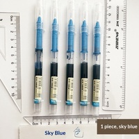 Stylo gel liquide écologique à pointe fine de 0,5 mm, séchage rapide, 12 couleurs, réservoir transparent, papeterie scolaire et de bureau