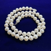 6-9mm perles d'eau douce blanches naturelles perles en vrac Akoya 45cm 4A collier de perles rondes