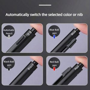 X1107-1 4 Core in 1 Multifunctional Ballpoint <b>Pen</b> Stylus for Screen Metal Multicolor <b>Pen</b> 4 Color Ball <b>Pen</b> Plus Mechanical Pencil - Product Image 4