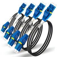 Kabel Patch Uniboot LC Duplex Grosir dengan Pembalikan Polaritas, Singlemode 9/125 OS2 LSZH Hitam Berlapis Baja, Panjang Kustom 1m-200m