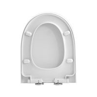 Accessoires de salle de bain en PP de style européen, couvercle de siège de toilette blanc à fermeture lente pour les constructions publiques