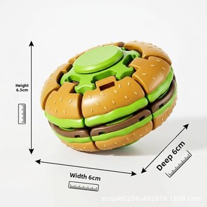 Burger Fidget Spinner 3-in-1 Burger Fidget Toy 3D Burger Vorm Magische Kubus Bal Stille Fidget Spinner voor het verlichten van werkstress - Product Image 5
