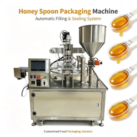 Machine automatique rotative de remplissage et de scellage de cuillères à miel pour l'emballage de produits alimentaires liquides