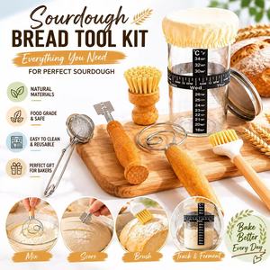 Brotfermentations-Werkzeugset (<span class=keywords><strong>7</strong></span>-teilig), Brotmesser, Schneebesen, Brotbackschneider und andere Werkzeuge - Product Image 4