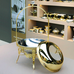 Scaldavivande Dorato da 8L per Catering, Lussuoso Contenitore per Buffet con Coperchio Sospeso, Chafing Dish per Hotel, Matrimoni e Feste - Product Image 4