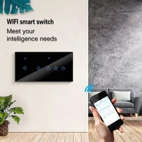 Sakelar Lampu WiFi Smart Life 3-Gang Tipe 146 Tombol Sentuh Sakelar Pintar untuk Zigbee Mendukung Kontrol Suara Google Home Alexa
