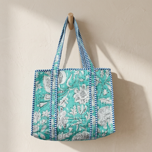 Bolsas de Almacenamiento Acolchadas de Algodón Estilo Campestre Francés, Hechas a Mano con Estampado a Bloque, de Gran Capacidad - Product Image 2