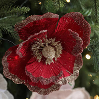 Guirlande d'arbre de Noël guirlande fête de mariage bricolage noël paillettes poinsettia fleurs fleurs de noël artificielles pour la décoration