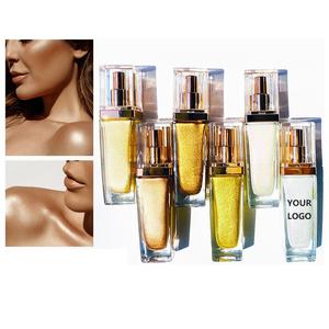 Venta al por mayor de cosméticos libres de crueldad crema cara cuerpo brillo luminizador Etiqueta Privada maquillaje vegano resaltador líquido - Product Image 2