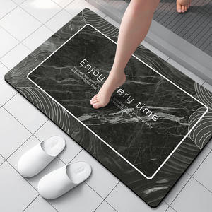 Alfombra de Baño Rectangular Gris Mármol, Antideslizante, Absorbente, Lavable a Máquina - Product Image 1
