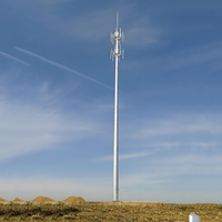 Tour monopôle en acier galvanisé 15M 20M 25M 30M pour antenne radio 5G 4G autoportante, mât de télécommunications, tour de communication