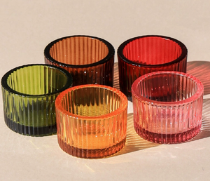 Bocaux et supports pour bougies en <span class=keywords><strong>verre</strong></span> miniatures tendance, prix compétitif, achat en gros, contenants colorés pour bougies chauffe-plat - Product Image 1