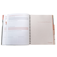 2025 gris couverture annuelle planificateur biblique personnalisé cahiers à spirale personnalisés avec diviseur de 12 mois