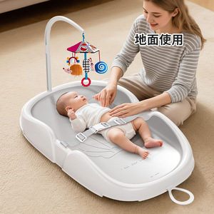 Baby <b>Changing</b> Pad With Toy Bar Gray Beige For Newborns And Infants Floor Use - Product Image 1