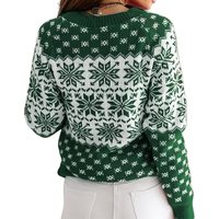 Pull de Noël personnalisé pour femme, design hivernal, brodé, tricoté, coupe oversize, manches longues, col halter, décontracté, grandes tailles