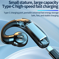 V5.5 Earbud Nirkabel Model Pengait Telinga, Headset Stereo Konduksi Udara, Peredam Kebisingan ENC, Layar Digital, Pengisian Daya Tipe-C, IPX4