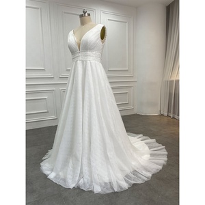 Vestidos de <span class=keywords><strong>Novia</strong></span> Baratos de Fabricante, Vestidos de <span class=keywords><strong>Novia</strong></span> Blancos Brillantes con Cuello en V, <span class=keywords><strong>Vestido</strong></span> de <span class=keywords><strong>Novia</strong></span> Africano de Talla Grande para Boda <span class=keywords><strong>Civil</strong></span> - Product Image 2