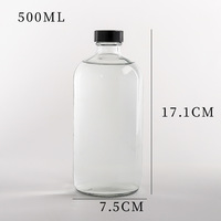 Bouteilles en verre rondes de 500 ml et 1000 ml pour la fermentation du kombucha, du café et du lait, avec impression sérigraphique
