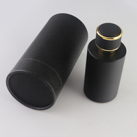 Flacon de parfum noir de luxe en gros, flacon de parfum vide en verre serti de 100 ml avec emballage en boîte