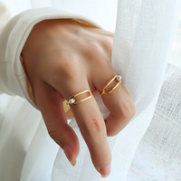 Bague en acier titane 18k Gt, nouveau Design tendance, ne se décolore pas, bague en perles naturelles pour femmes, offre spéciale