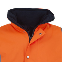 Veste de sécurité routière haute visibilité avec logo personnalisé, capuche amovible, coupe-vent, uniforme de chantier, veste longue