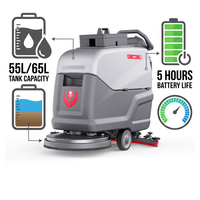 CleanHorse ARES530, Nueva Fregadora-Secadora de Pisos Autopropulsada, Ancho de Limpieza de 510 mm, Batería de 24V 85Ah, Tanque de Agua Limpia de 55L