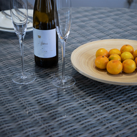 Vente en gros d'une table à manger ronde de jardin avec 4 fauteuils Mobilier d'extérieur chinois en rotin et osier pour patio