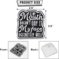 Mon visage ne le dira pas, mais mon corps le fera certainement : Patchs en fer à repasser, broderie drôle et sarcastique, applique DIY pour vêtements, sacs à dos