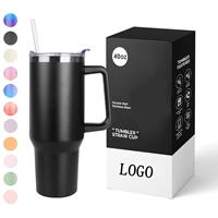 Offre Spéciale – Gobelet Isotherme Moderne Personnalisé 40oz en Acier Inoxydable 304, avec Poignée et Paille, Grande Capacité, pour Voiture et Extérieur