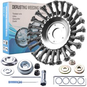 Têtes <span class=keywords><strong>de</strong></span> coupe rotatives en fil d'acier <span class=keywords><strong>de</strong></span> type disque à nœuds torsadés <span class=keywords><strong>de</strong></span> 6 pouces <span class=keywords><strong>pour</strong></span> tondeuses à gazon, désherbage, brosse - Product Image 1