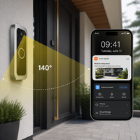Sonnette vidéo intelligente WiFi Tuya 2,4 GHz avec moniteur intérieur IPS de 5 pouces, système d'interphone sans fil 1080P, étanche IP65