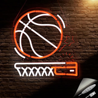 Enseigne néon LED de basketball personnalisée, décoration murale lumineuse pour la décoration intérieure, la décoration murale, la décoration de chambre, la décoration de bar, la décoration de fête à domicile, cadeau pour les fans de basketball