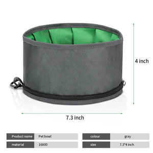 Mangkuk anjing nilon lipat portabel tahan air makanan hewan peliharaan & wadah air untuk perjalanan & penggunaan luar ruangan dengan Logo warna yang dapat disesuaikan - Product Image 1