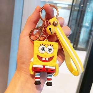 Llaveros de Dibujos Animados de Bob Esponja y Patricio Estrella, Kawaii, 3D, PVC, Anime, para Coche, Bolso, Regalo, Figura Personalizada de Goma, Llavero de Silicona - Product Image 3
