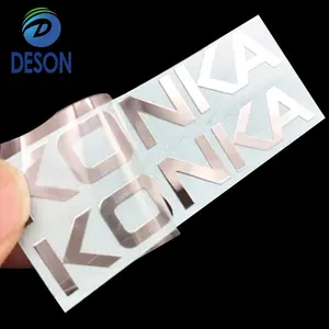 Deson Custom Fashion Sliver Sticker Label Metal Sticker Letter Nickel Sticker High Quality Electroformed Label Thin Nickel Logo