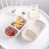 Boîte alimentaire biodégradable en bagasse de canne à sucre à deux compartiments de 750 ml, conteneur jetable compostable pour la vente à emporter et la restauration