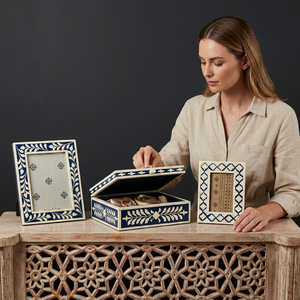 Antique Finish Bone Inlay Eco-Friendly Luxury Finish Jewellery <b>Box</b> Natural Crafts Decorative Organizer for Home & <b>Vanity</b> Decor - Product Image 1