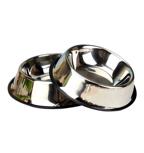 Stylish Stainless Steel <strong>Dog</strong> <strong>Bowls</strong> with Anti-Skid Rubber Base <strong>Rounded</strong> Non-Slip Feeders for Water Food Small Stackable Water <strong>Bowl</strong> - Product Image 1
