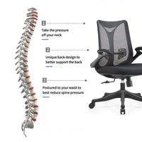 Chaise de bureau ergonomique exécutive à dossier haut en maille, pivotante, avec hauteur réglable, pour ordinateur et chambre à coucher