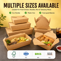 Boîte à lunch en kraft résistante à la graisse avec logo personnalisé pour la livraison de repas à emporter pour les restaurants
