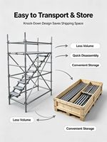 Échafaudage en acier galvanisé à hauteur réglable, capacité de charge de 800 kg, adaptable à différents niveaux de plancher, flexible et polyvalent